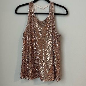 Free People gold Sequin Tank Size S